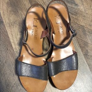 K.Jacques Dark Brown Leather Sandals